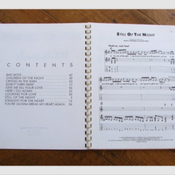 Whitesnake Guitar Tab Music Book Guitar Superstar Series Vintage Song Book - Picture 3 of 5